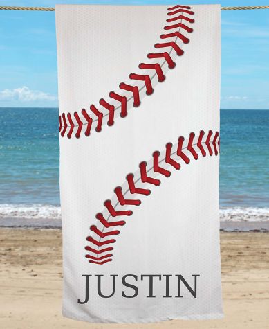 Personalized Sports Beach Towels - Baseball