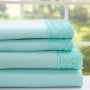 Macramé Lace Sheet Sets - Seafoam Blue Twin