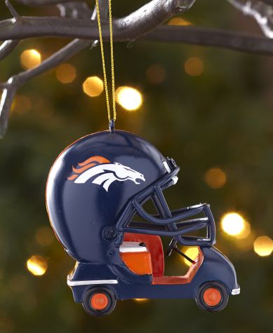 NFL Helmet Cart Ornaments - Broncos