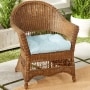 Outdoor Wicker Seat Cushions - Cushion Sterling Blue Solid