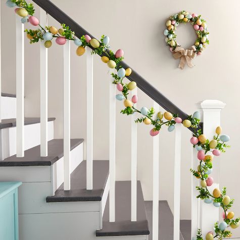 60" Floral and Egg Garland