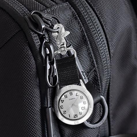 Clip-On Analog Watch with Carabiner