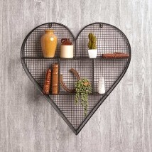 Heart-Shaped Wire Wall Shelves