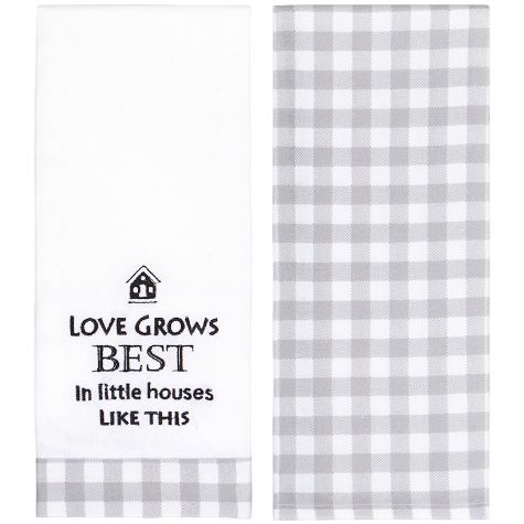 Set of 2 Farmhouse Plaid Kitchen Towels - Love Grows Best