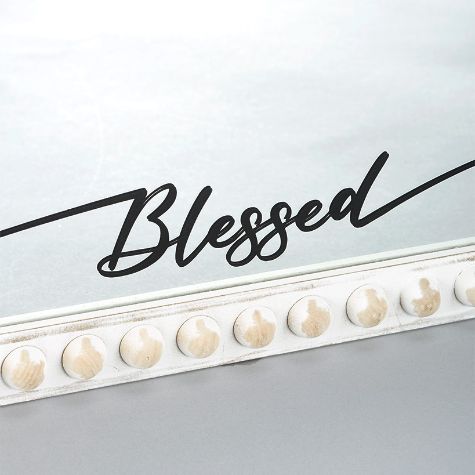 Beaded Farmhouse Sentiment Mirrors - Blessed