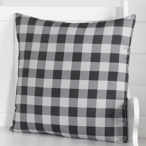18" Tonal Plaid Accent Pillows - Black
