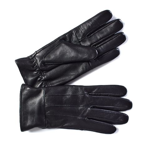 Fleece-Lined Leather Gloves - Small
