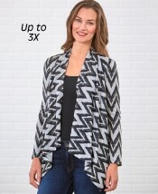 Graphic Print Open Front Cardigans