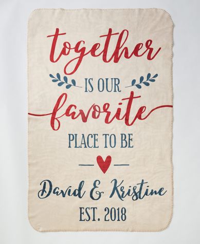 Personalized Couples' Sentiment Sherpa Throws