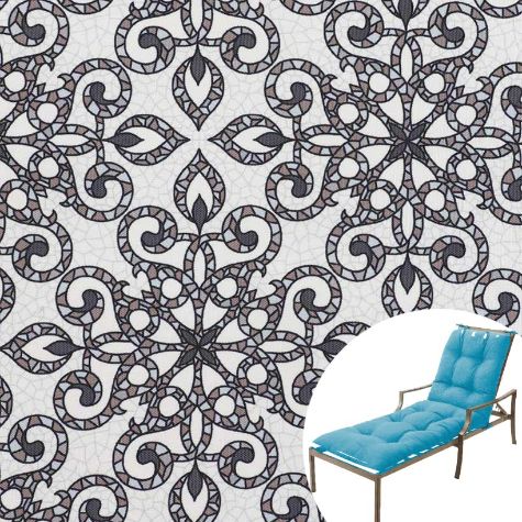 Printed Outdoor Cushion Collection - Mosaic Chaise Lounge