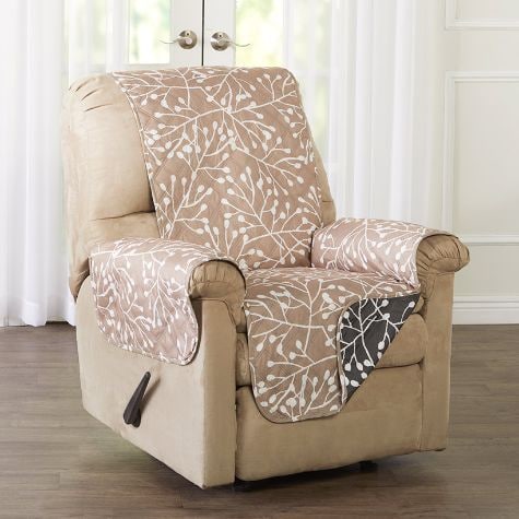 Branches Reversible Furniture Protectors - Beige/Charcoal Chair/Recliner