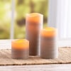 Set of 3 6-Hr. Flameless Timer Candles - Gray