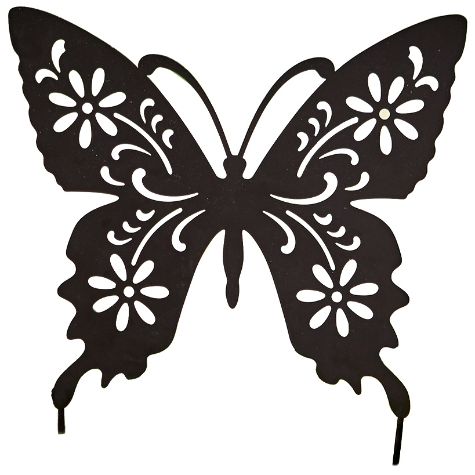 Metal Animal Silhouette Garden Stakes - Butterfly