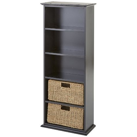 Bookcases with 5 Baskets - Black