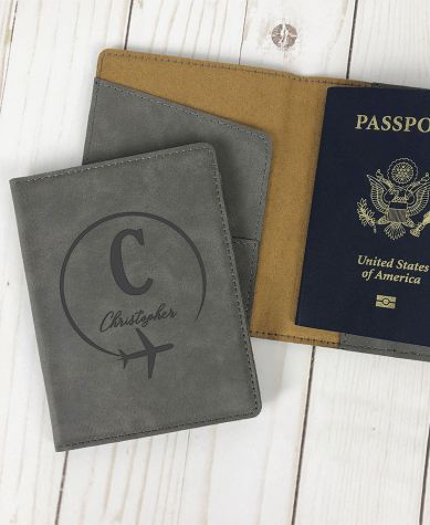 Personalized Passport Holders - Gray Monogram