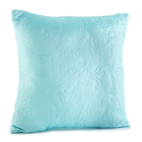 18" Quilted Damask Accent Pillows - Seafoam Blue