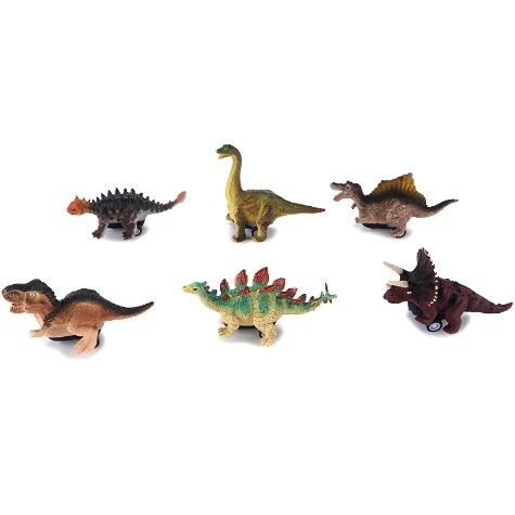 Set of 6 Dinosaur Pull Back Cars