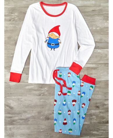 Gnome Family Pajamas and Pet Bandana - Ladies M (10/12)