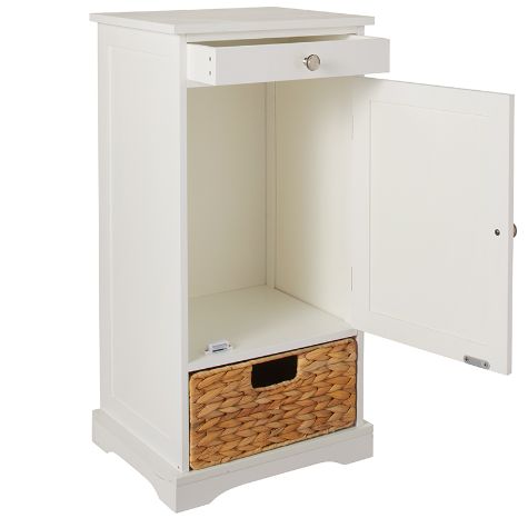 One-Door Cabinets with Drawer - White