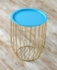Wire Storage Side Table with Removable Tabletop - Blue