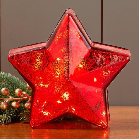 Lighted Glass Tabletop Star