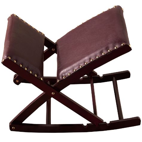 Foldable Upholstered Rocking Footrests - Brown