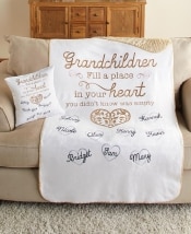 Personalized Grandchildren Sherpa Throw or Pillow