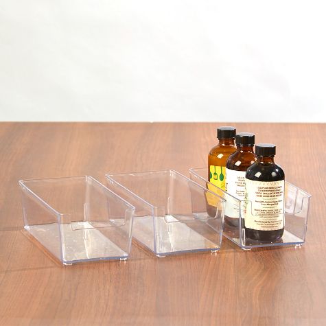 Clear Pantry Baskets - Set of 3 Mini Rectangle Baskets