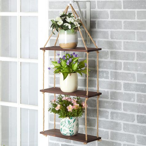 Hanging Wall Shelf with Rope