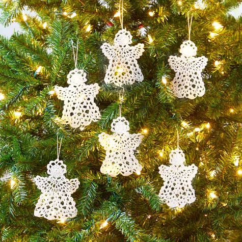 Set of 6 Crocheted Ornaments
