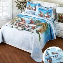 Petunia and Gnorme Winter Fun Quilted Bedroom Ensemble