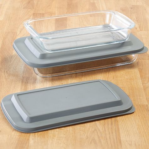 4-Pc. Glass Bakers Set with Lids