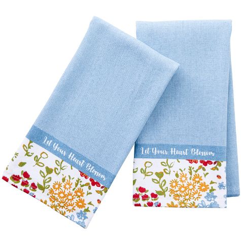 Watercolor Floral Bath Collection - Set of 2 Hand Towels