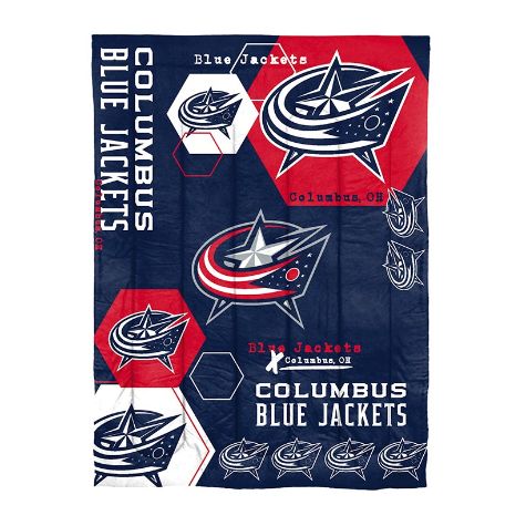 NHL Hexagon Comforter Sets - Blue Jackets Twin