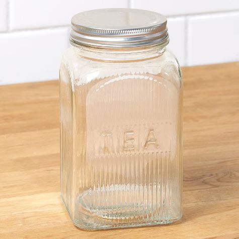 42-Oz. Glass Kitchen Canisters - Tea