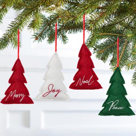 Sets of 2 Plush Tree Ornaments