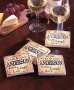Sets of 4 Personalized Travertine Stone Coasters - Love Laugh Live