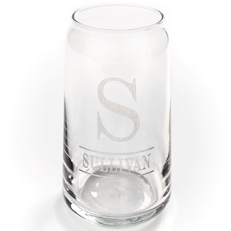 Personalized Etched Wine or Beer Glass - Initial Beer Glass