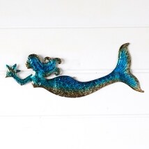 Sealife Metal Wall Sculpture - Mermaid