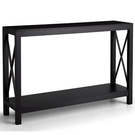 Console Table with X Design Sides - Black