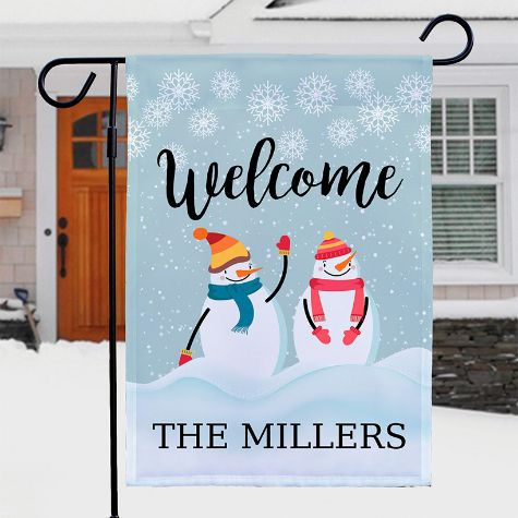 Personalized Snowman Collection - Garden Flag