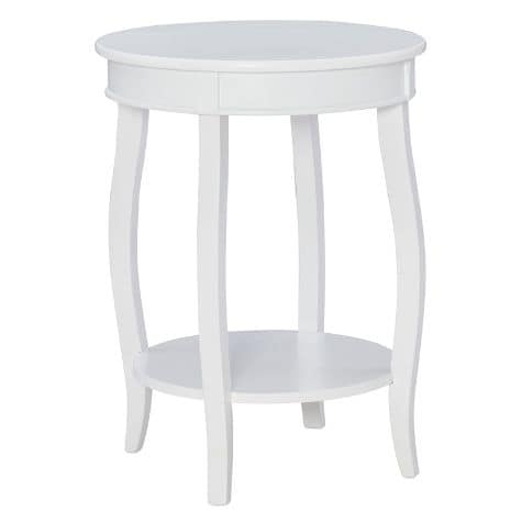 Round Table with Shelf - White