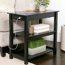 Functional End Table with Power Outlets