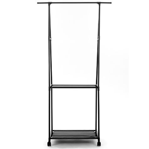 Rolling Garment Rack with Shelving