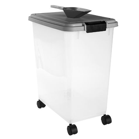 Wheeled Pet Food Containers with Scoop - 42-Qt.