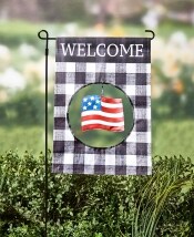 Garden Flag with Interchangeable Icons and Stake
