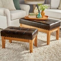 Set of 2 Cushioned Ottomans