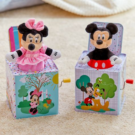 Mickey or Minnie Jack-in-the-Boxes