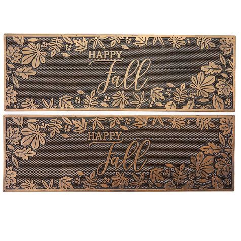 Harvest Rubber Doormats or Sets of 2 Stair Treads - Happy Fall Set of 2 Stair Treads