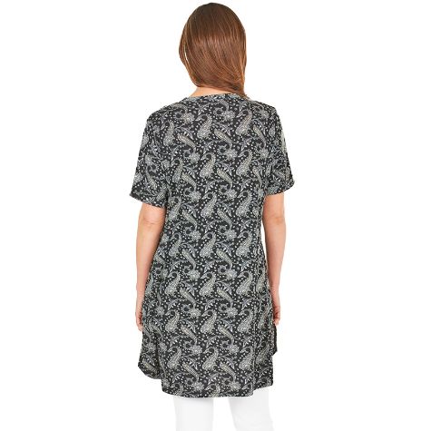 Soft T-Shirt Dress with Pockets - Paisley Medium